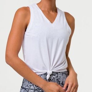 NWT Onzie Knot Sleeveless Jersey Tee white S/M